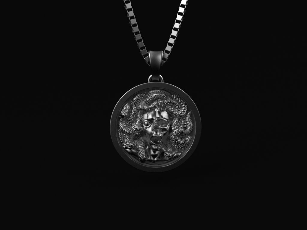 Medusa pendant 3D print model_9