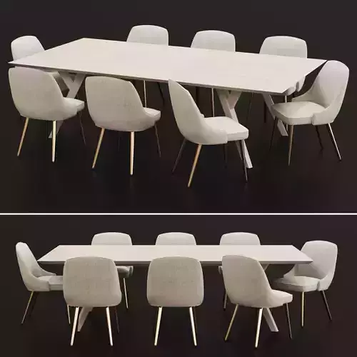 Mid-Century Velvet Dining Chair