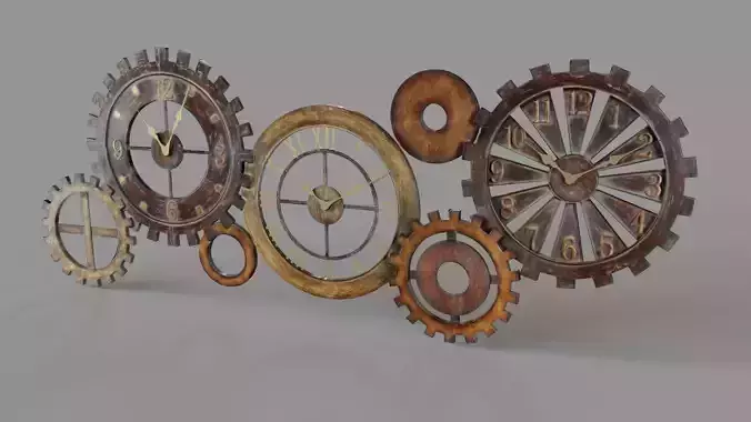 21 x 54 Mechanical Parts Wall Clock