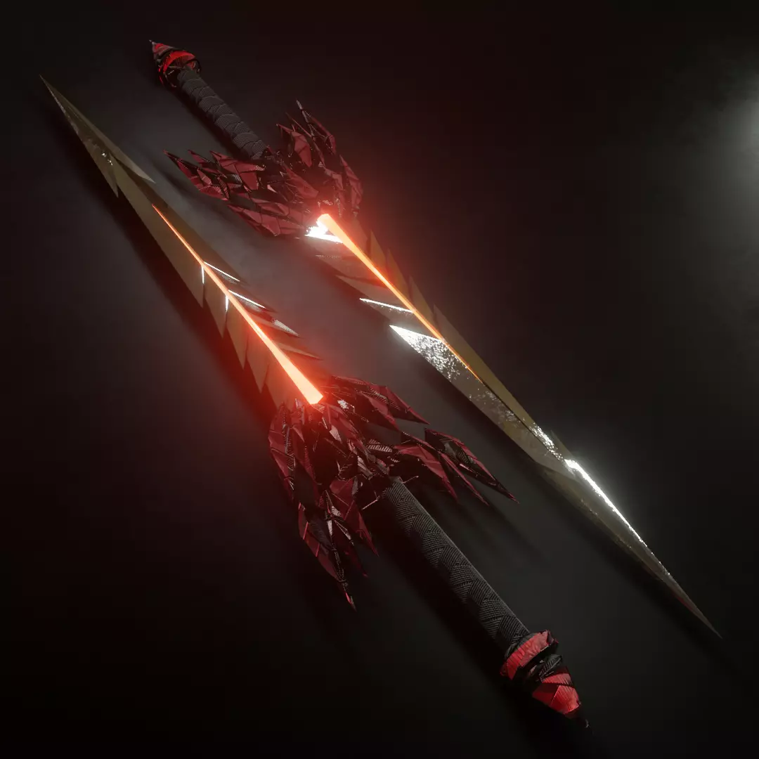 Diabolic Glowing Sword Low-poly 3D model_0