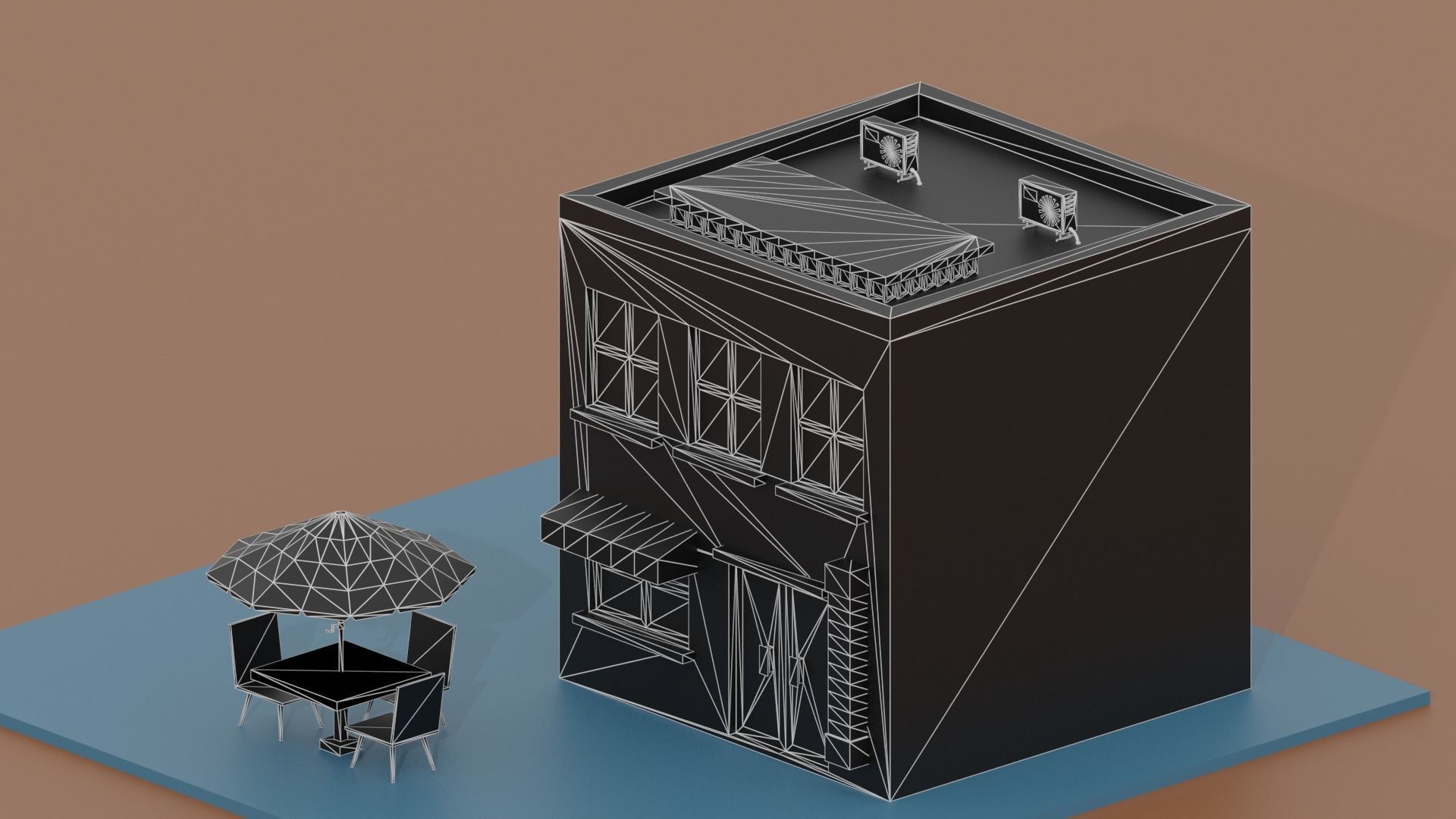 Cartoon Barber Shop 3D model_2