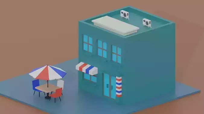 Cartoon Barber Shop
