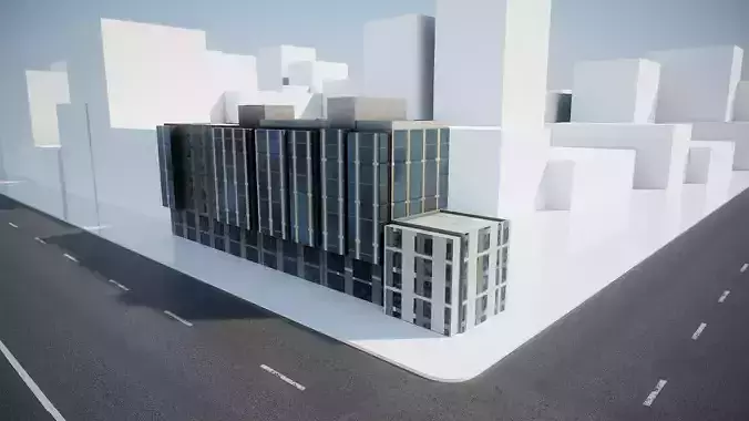 Modern office building 3D model 3D model
