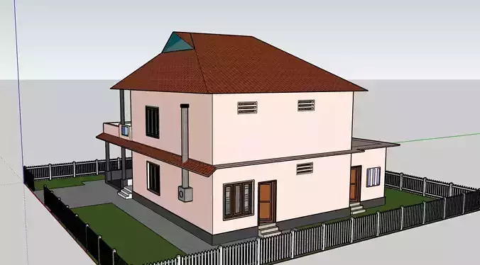 Modern house sketchup model 3D