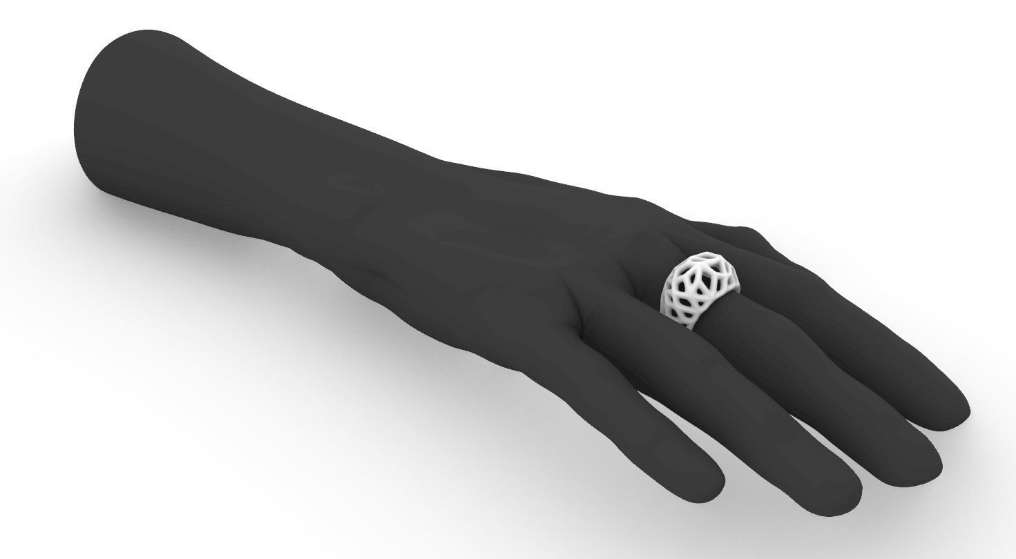 biogrid ring - balltop 3D print model_1