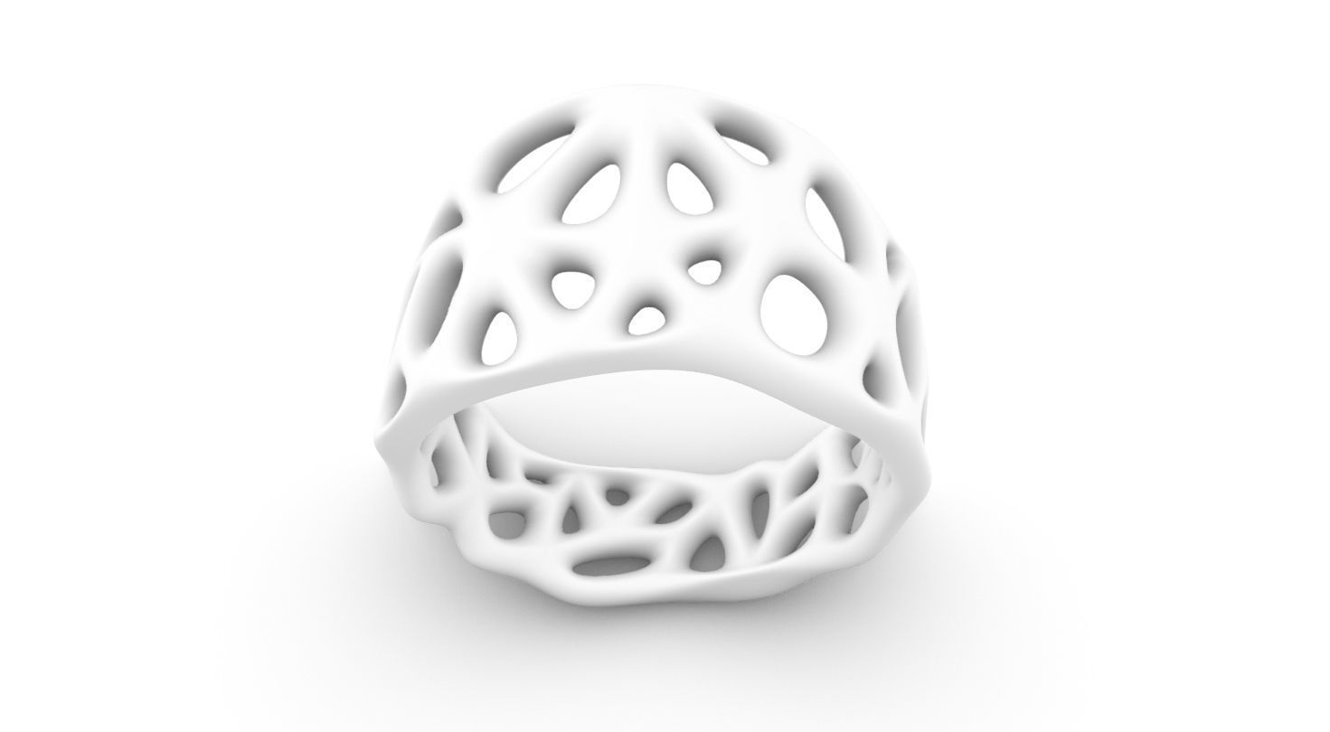 biogrid ring flat 3D print model_4