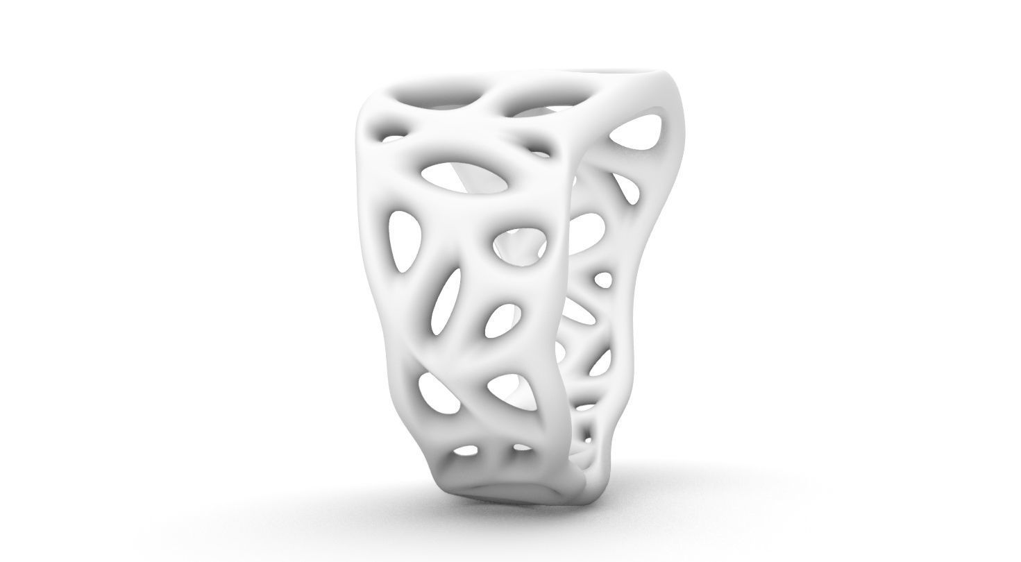 biogrid ring flat 3D print model_2