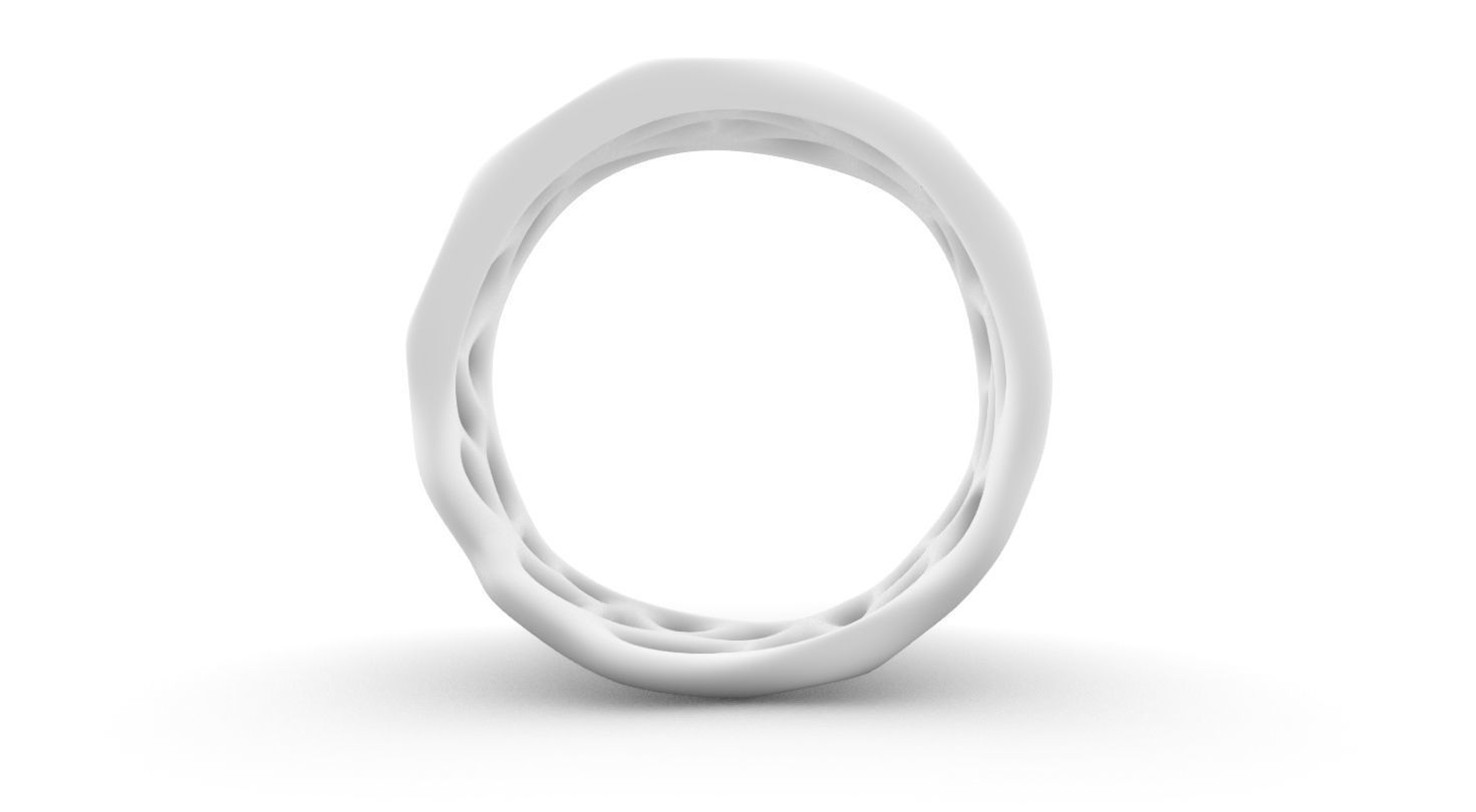 biogrid ring flat 3D print model_5