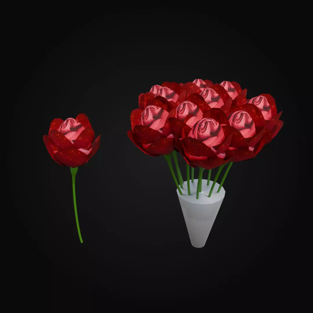 ROSES BOUQET Low-poly 3D model