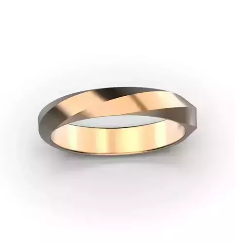Twisted gold wedding band 3D print model