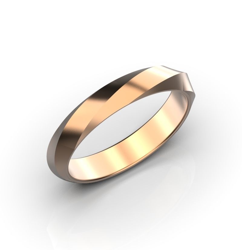 Twisted gold wedding band 3D print model_2