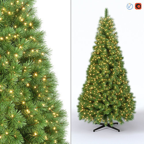 Christmas Tree 9 feet With Lights 3D model