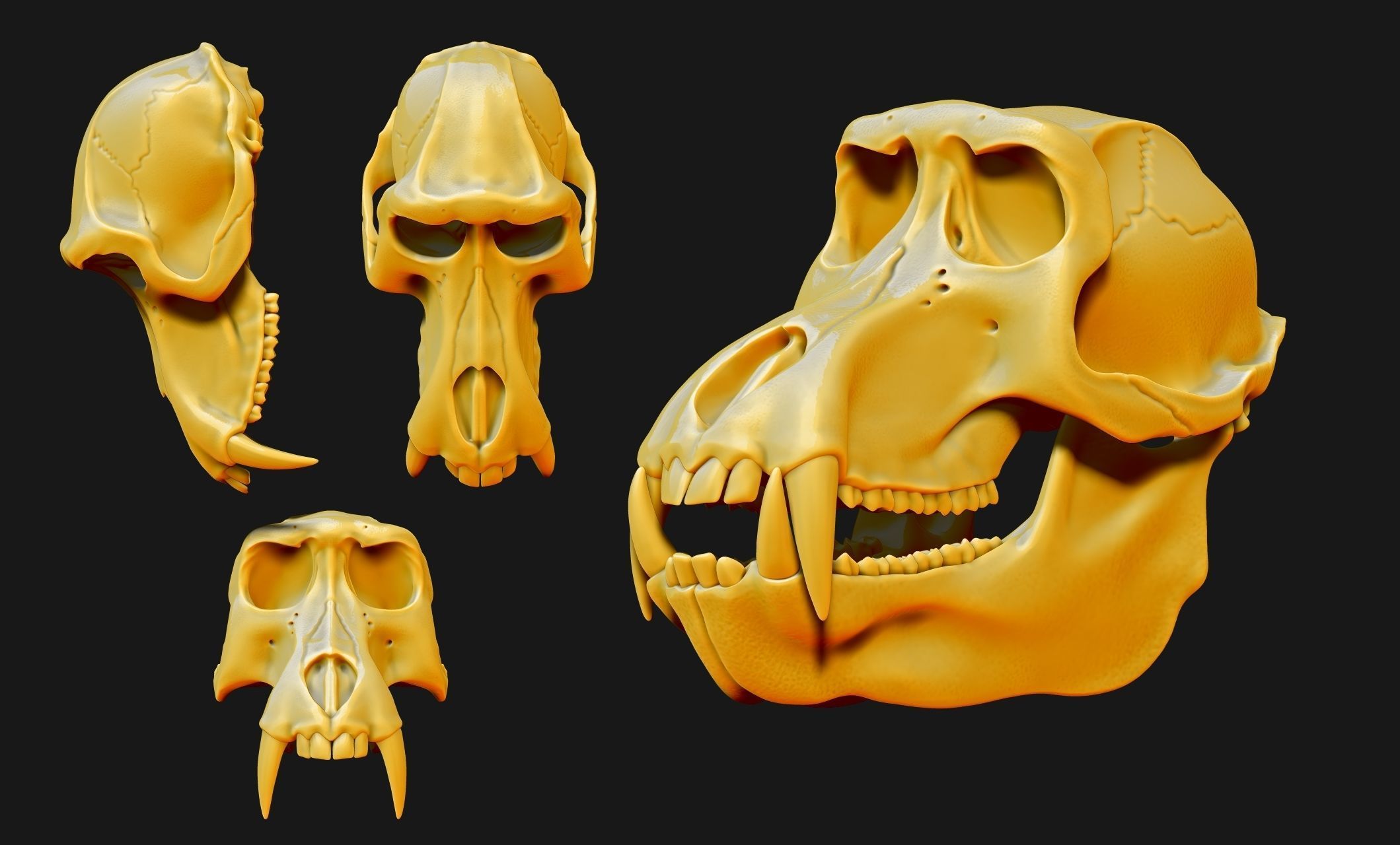 Baboon Skull CNC and 3D print model_12