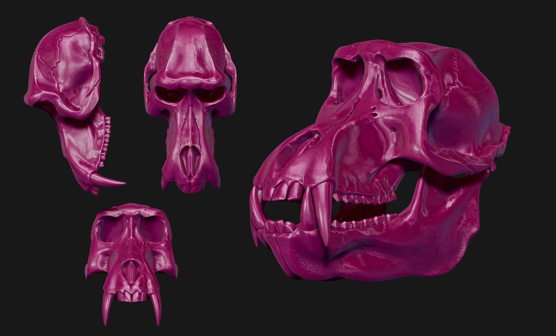 Baboon Skull CNC and 3D print model_19