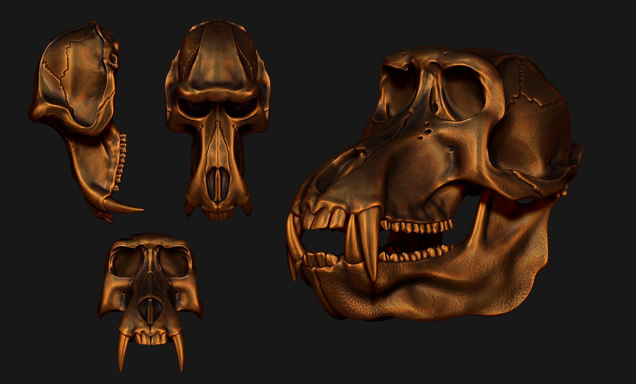 Baboon Skull CNC and 3D print model_18