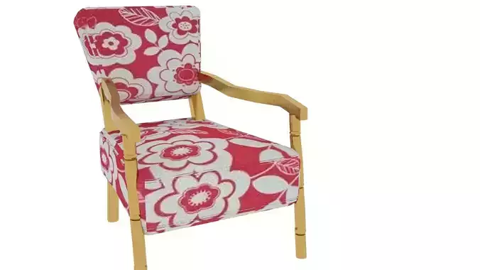 armchair chair with floral pattern