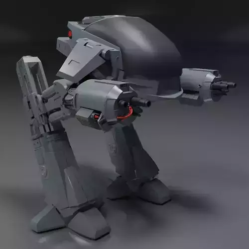 ED-209 futuristic robot with guns