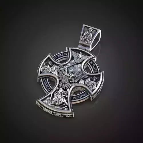 Orthodox cross saints cherubs 3D print model