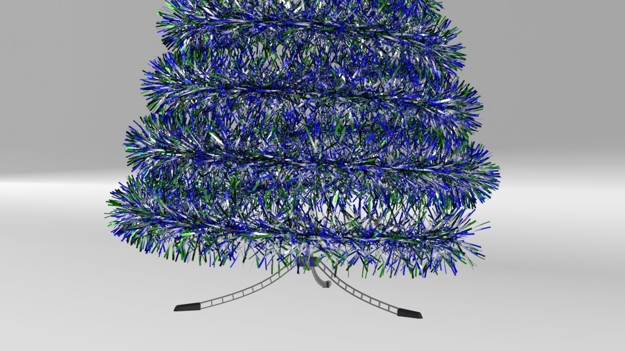 Tinsel Christmas Tree 3D model_13
