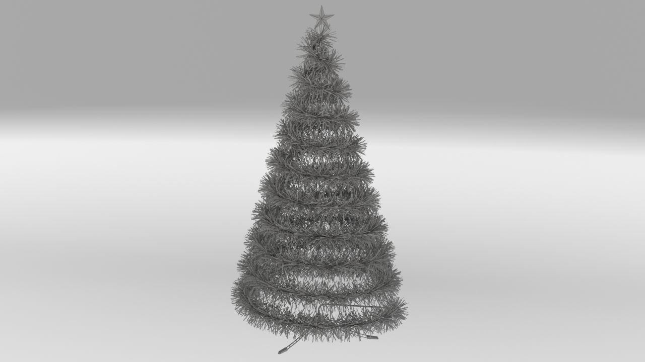 Tinsel Christmas Tree 3D model_1