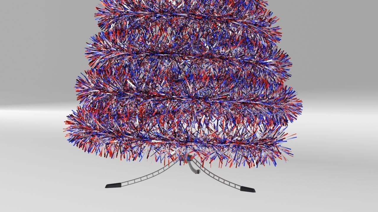 Tinsel Christmas Tree 3D model_6