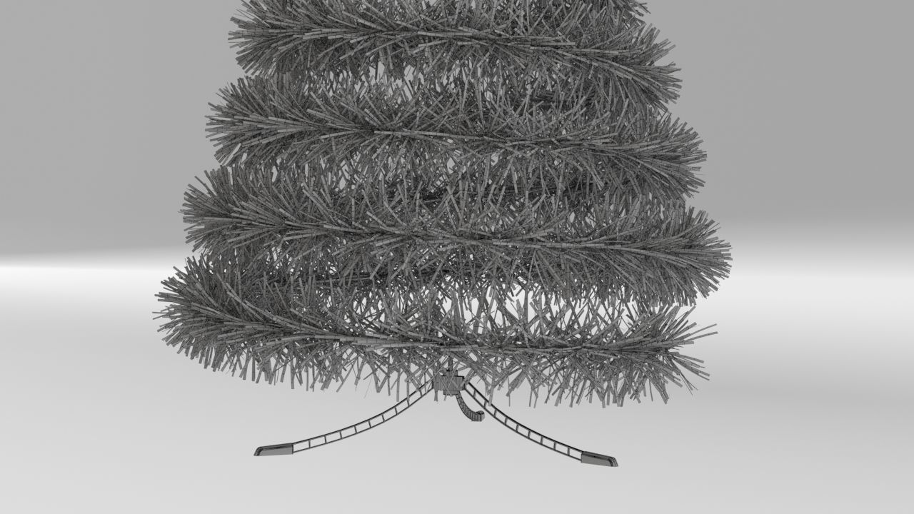 Tinsel Christmas Tree 3D model_7
