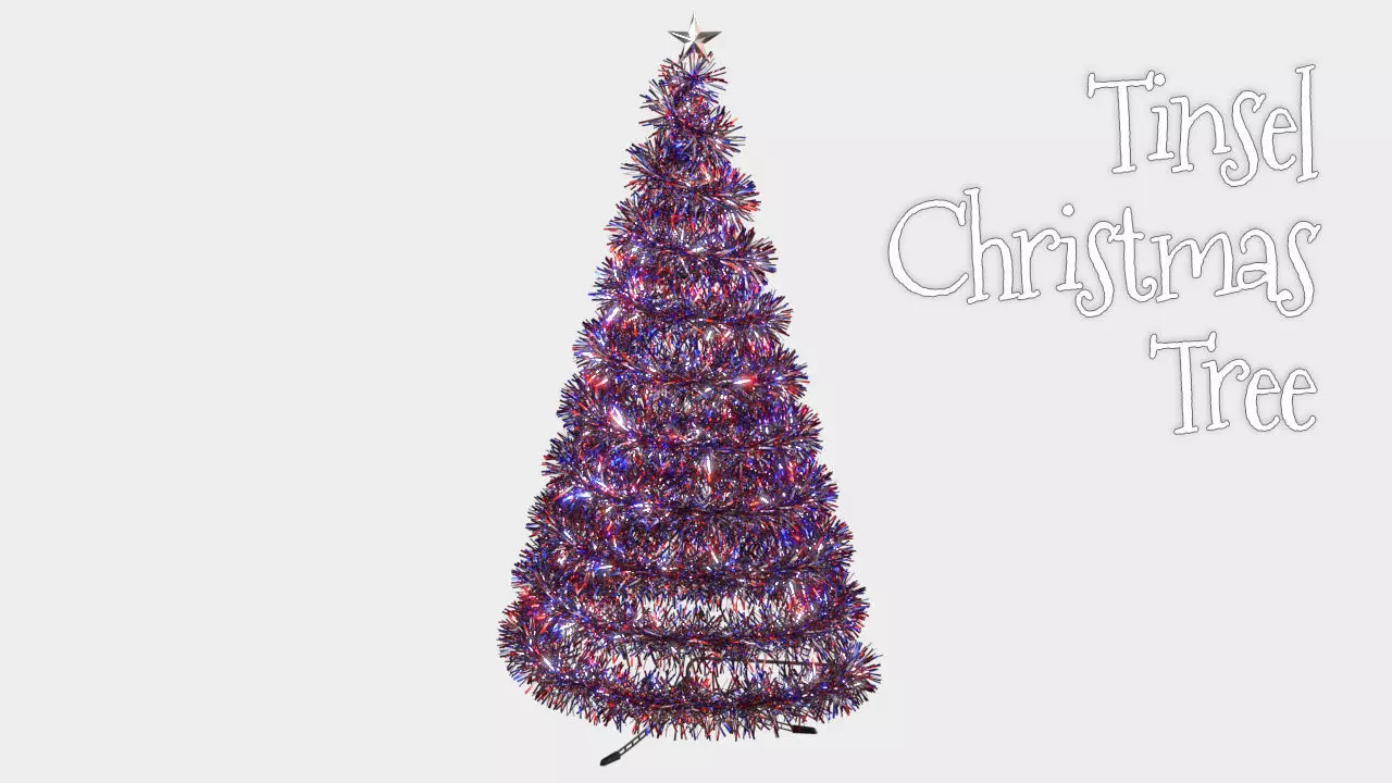 Tinsel Christmas Tree 3D model_0