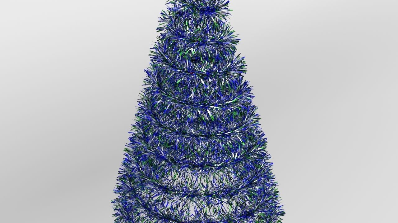 Tinsel Christmas Tree 3D model_14