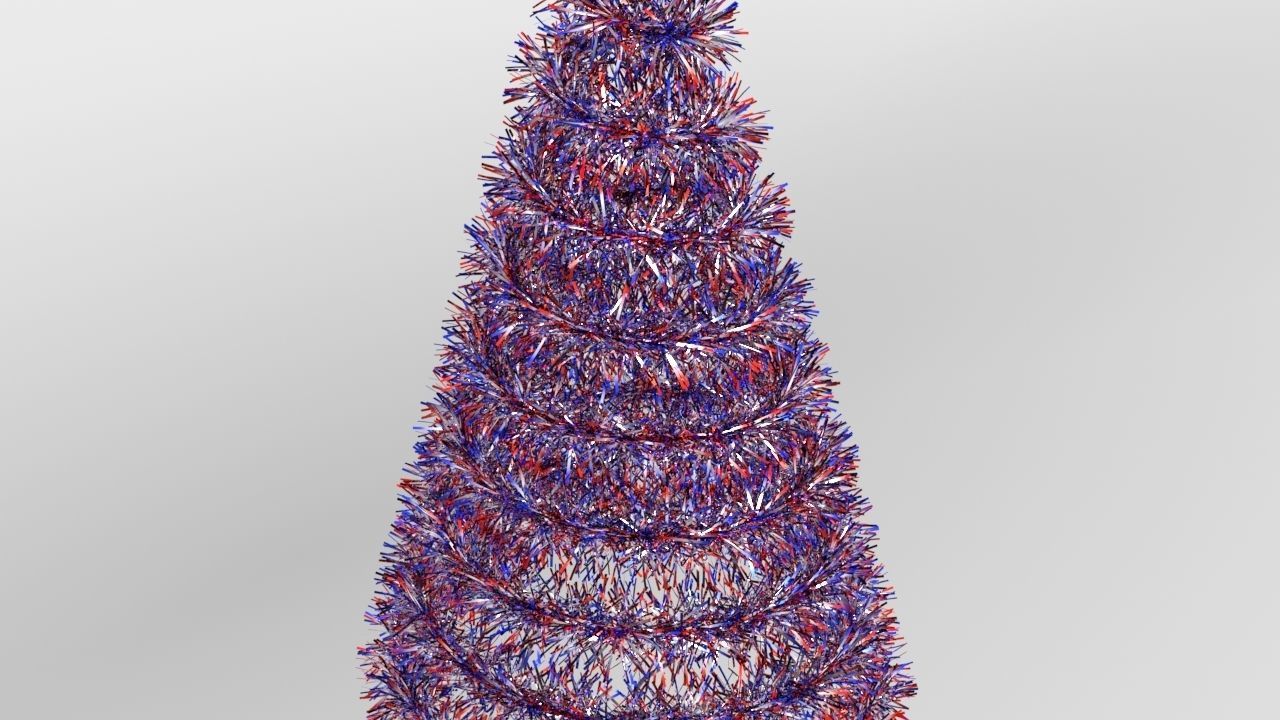 Tinsel Christmas Tree 3D model_8
