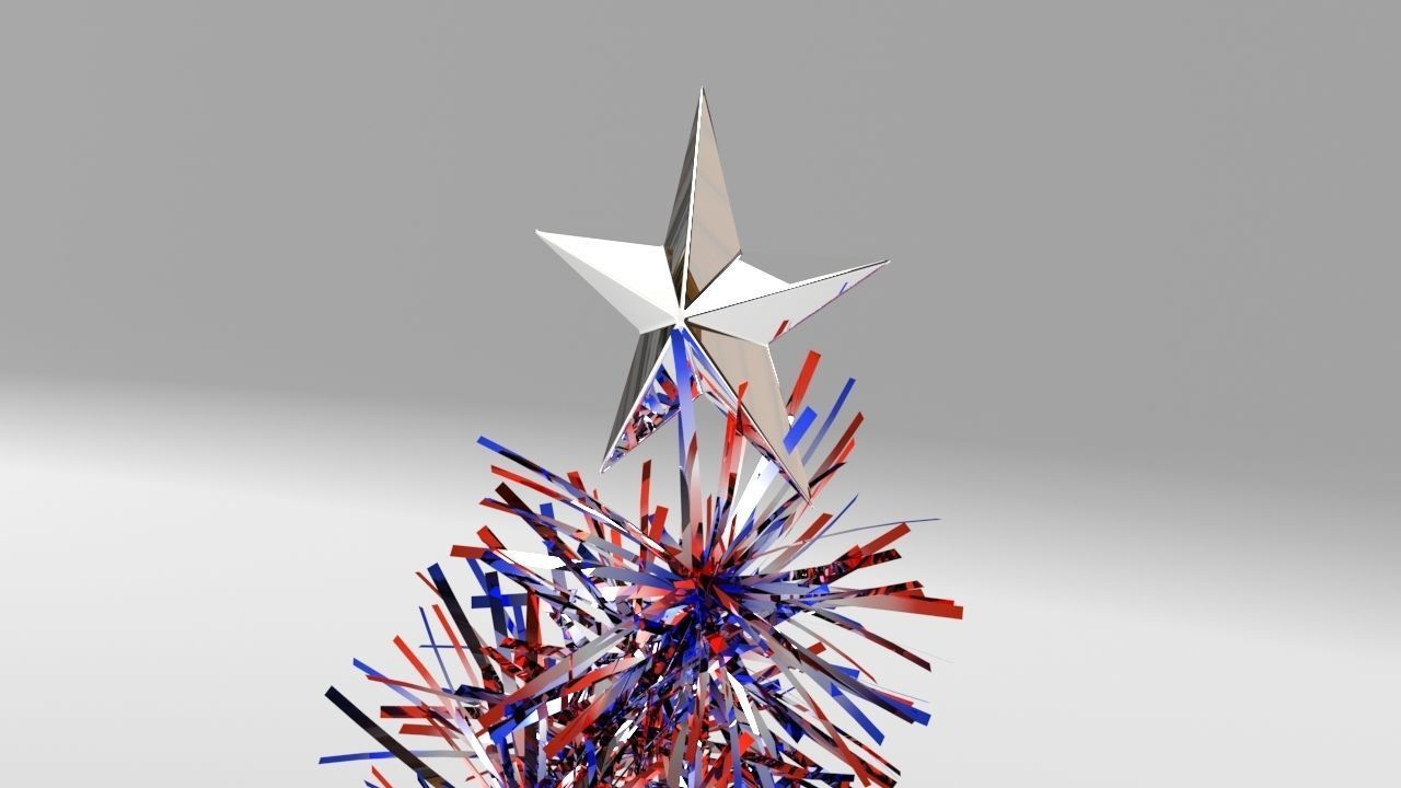 Tinsel Christmas Tree 3D model_2