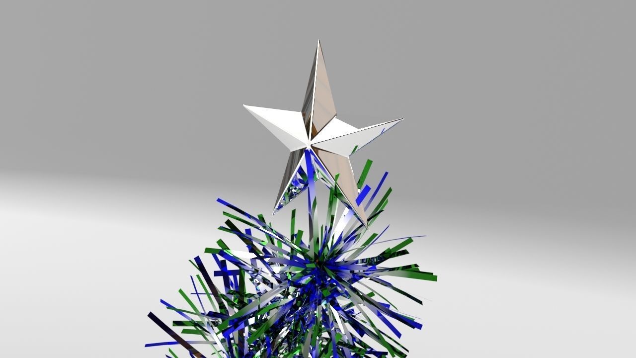 Tinsel Christmas Tree 3D model_11