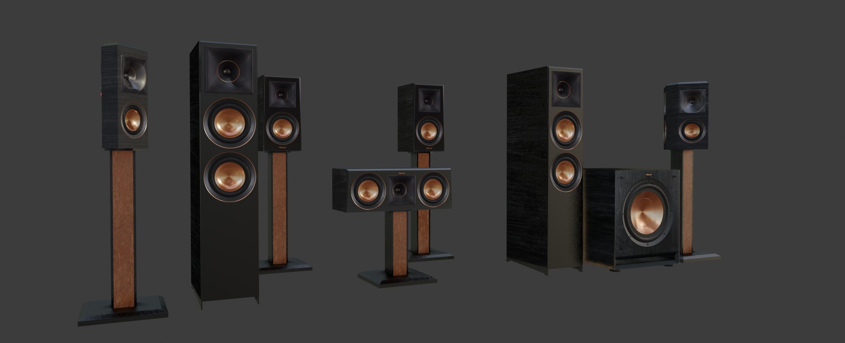 Speakers Klipsch Reference Selenium Low-poly 3D model_1