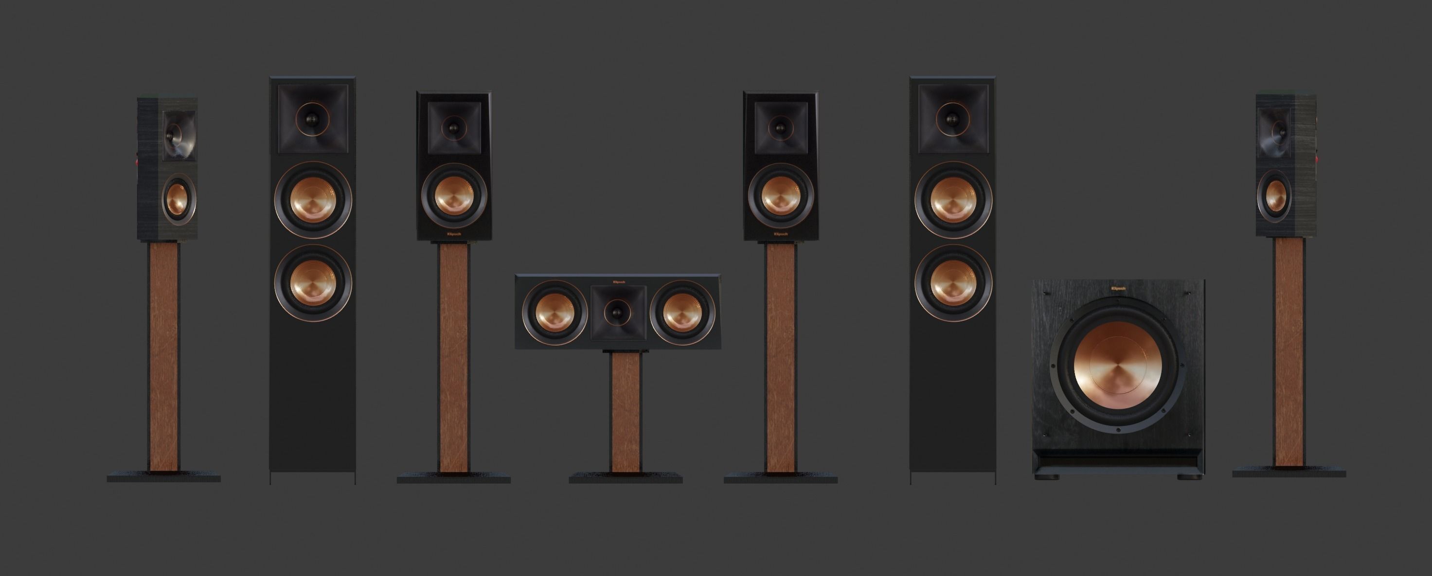 Speakers Klipsch Reference Selenium Low-poly 3D model_2