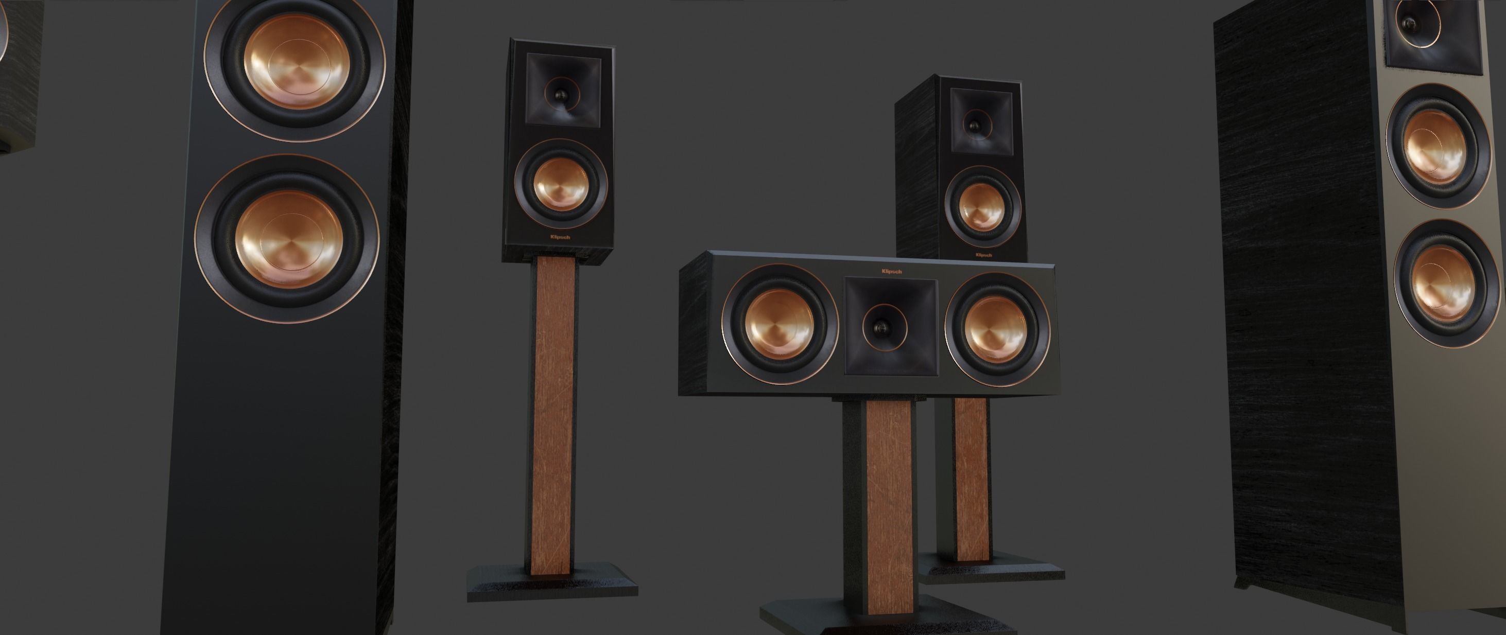 Speakers Klipsch Reference Selenium Low-poly 3D model_3