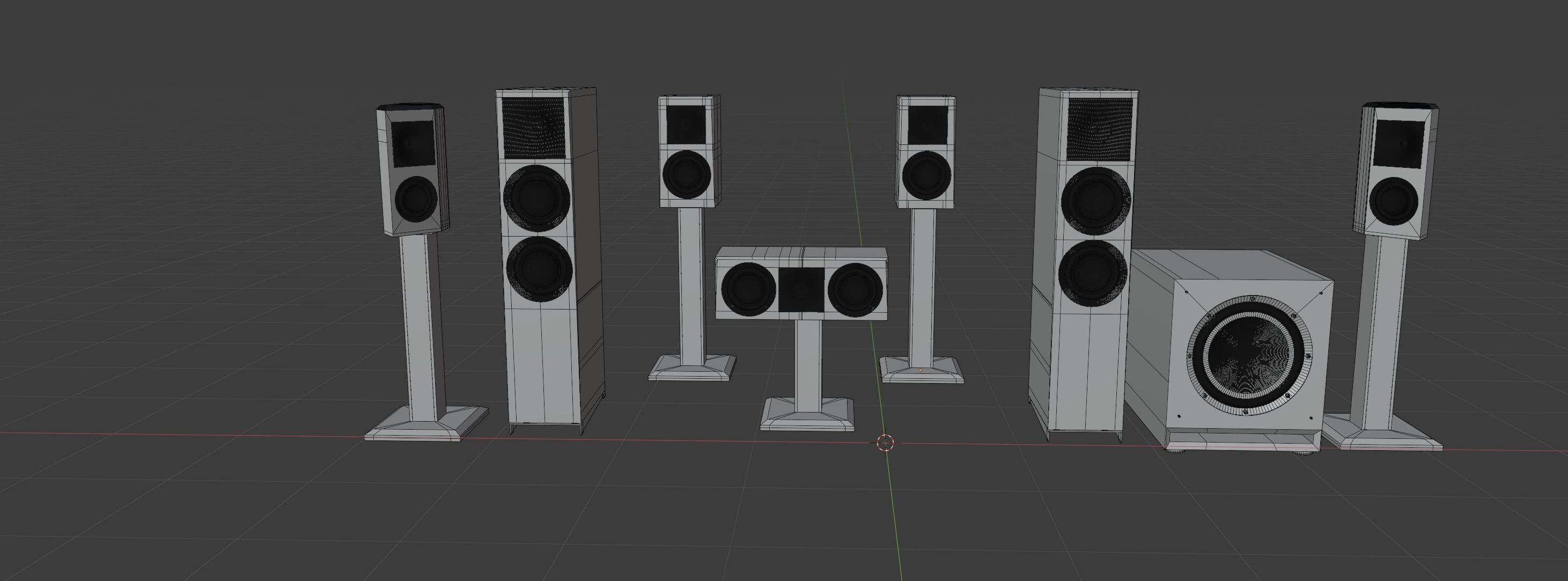 Speakers Klipsch Reference Selenium Low-poly 3D model_4
