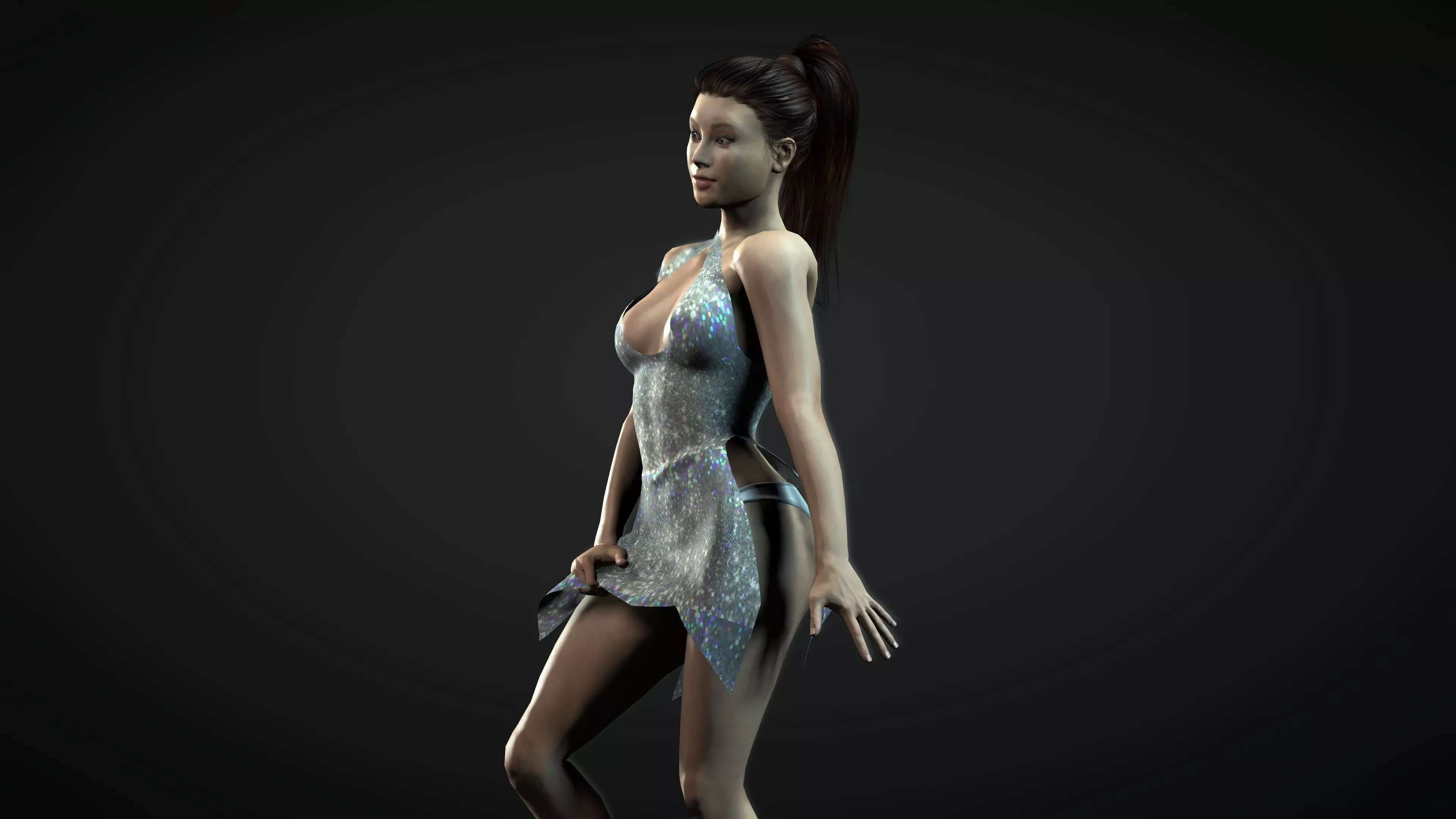 Ariana Grande Low-poly 3D model