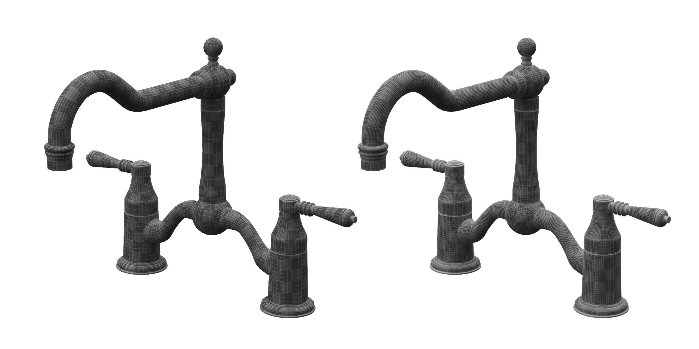 Tresa Two Handle Bridge Kitchen Faucet by Brizo 3D model_3