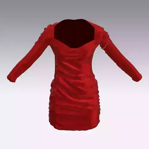 ELASTIC DRESS RED SATIN