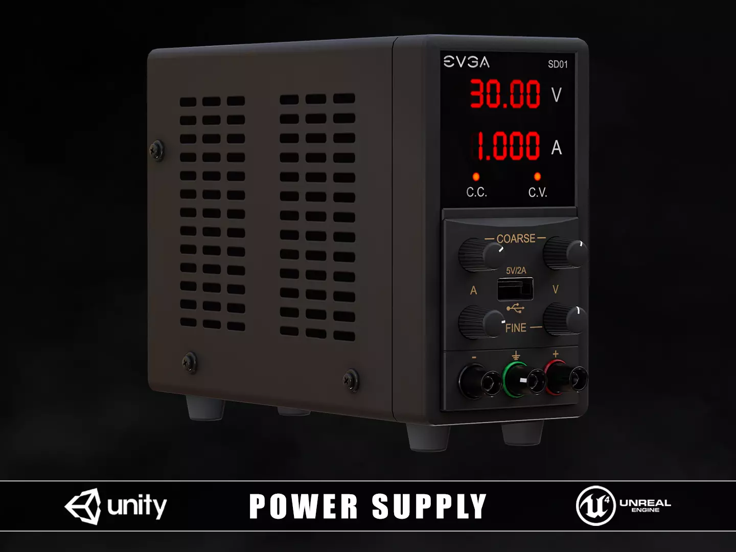 Power Supply Low-poly 3D model_0