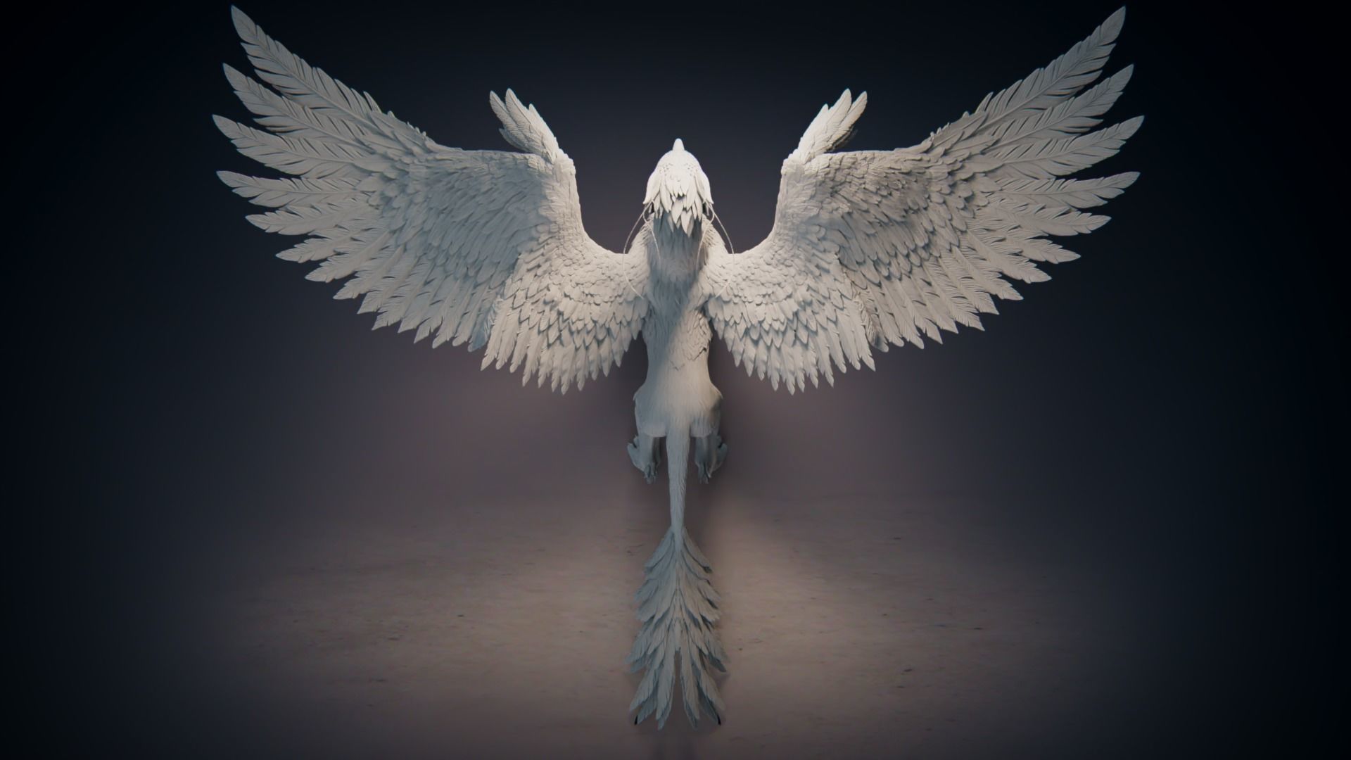 Grifon dragon with wings 3D model_6