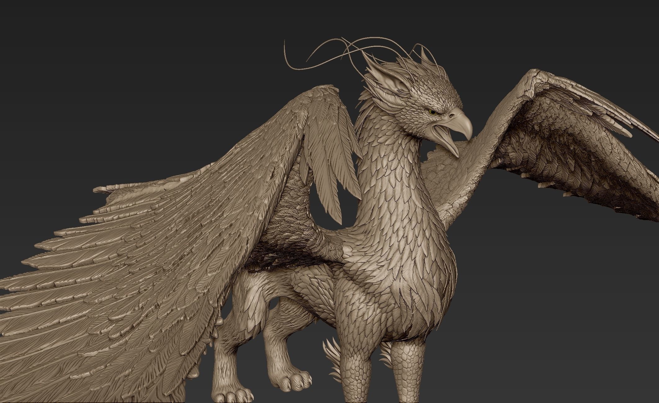 Grifon dragon with wings 3D model_14