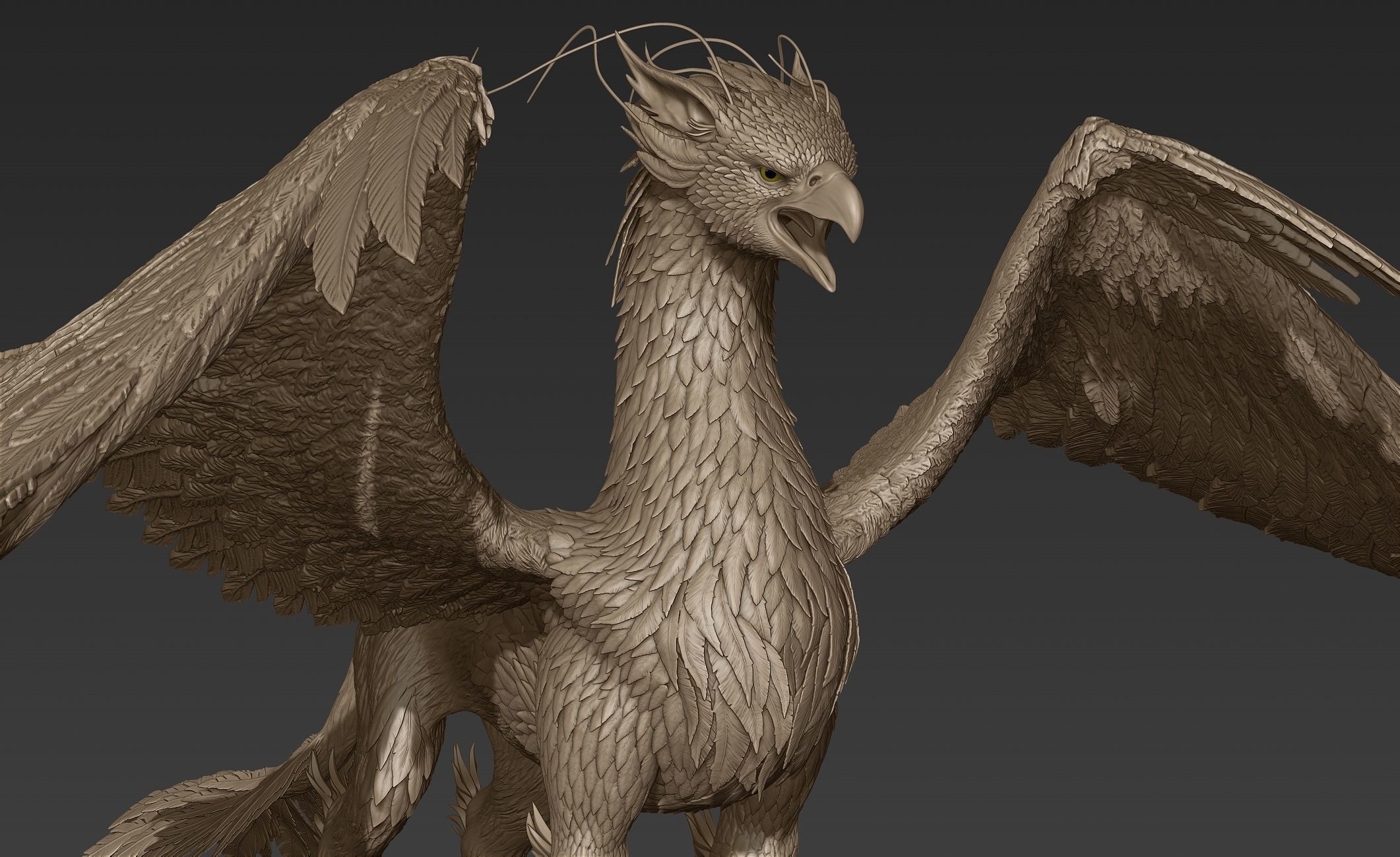 Grifon dragon with wings 3D model_7