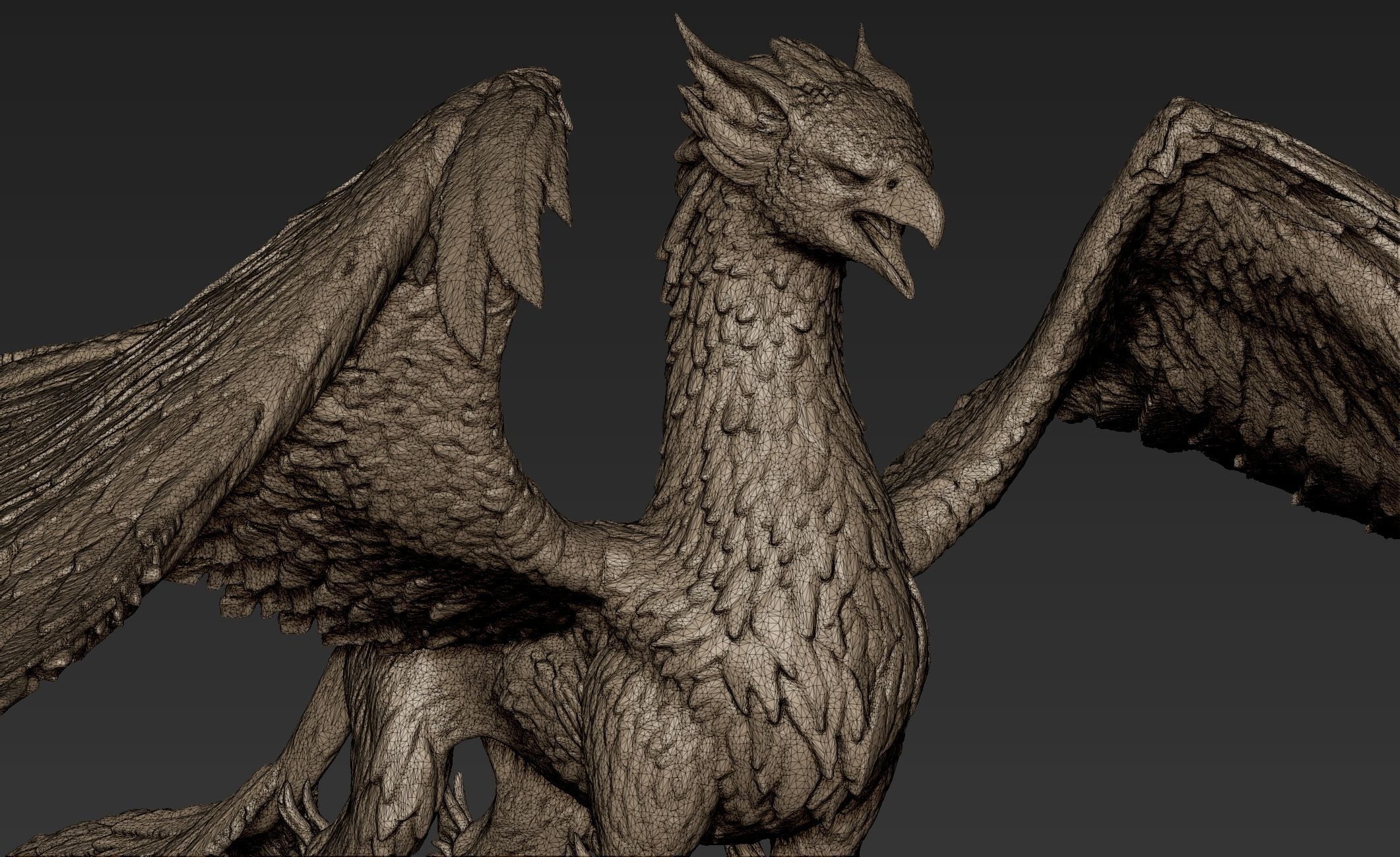 Grifon dragon with wings 3D model_17