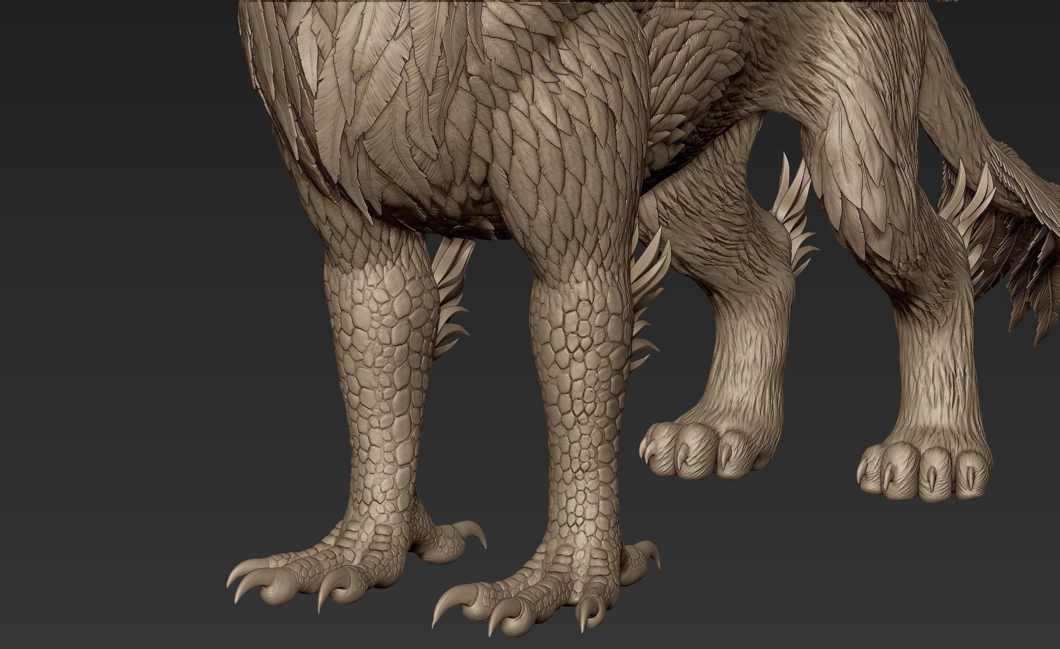 Grifon dragon with wings 3D model_11