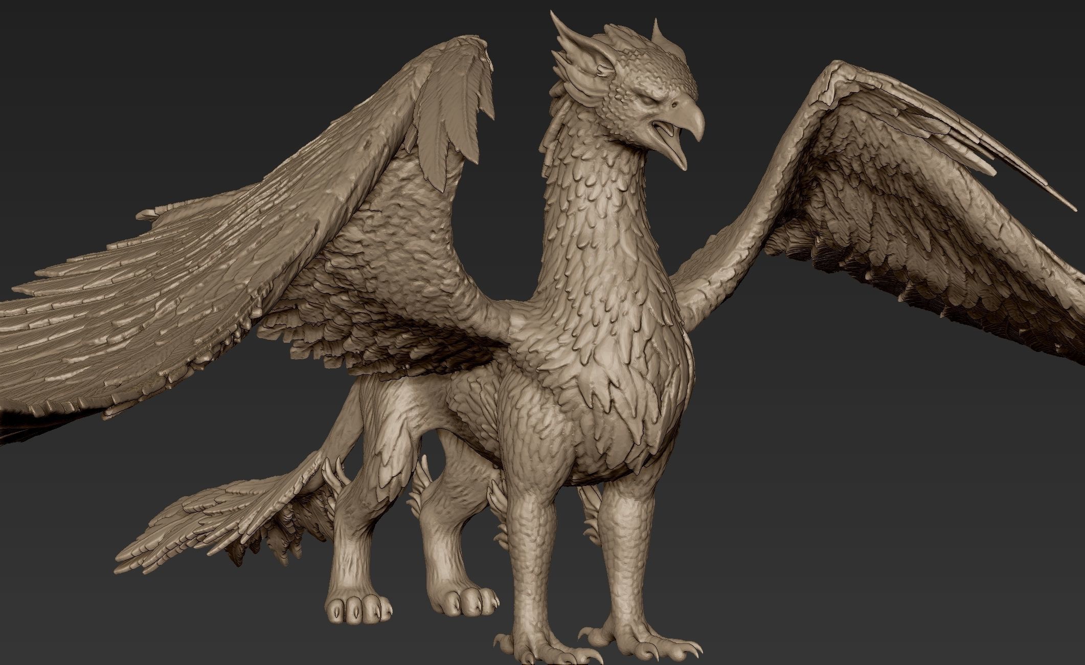 Grifon dragon with wings 3D model_16