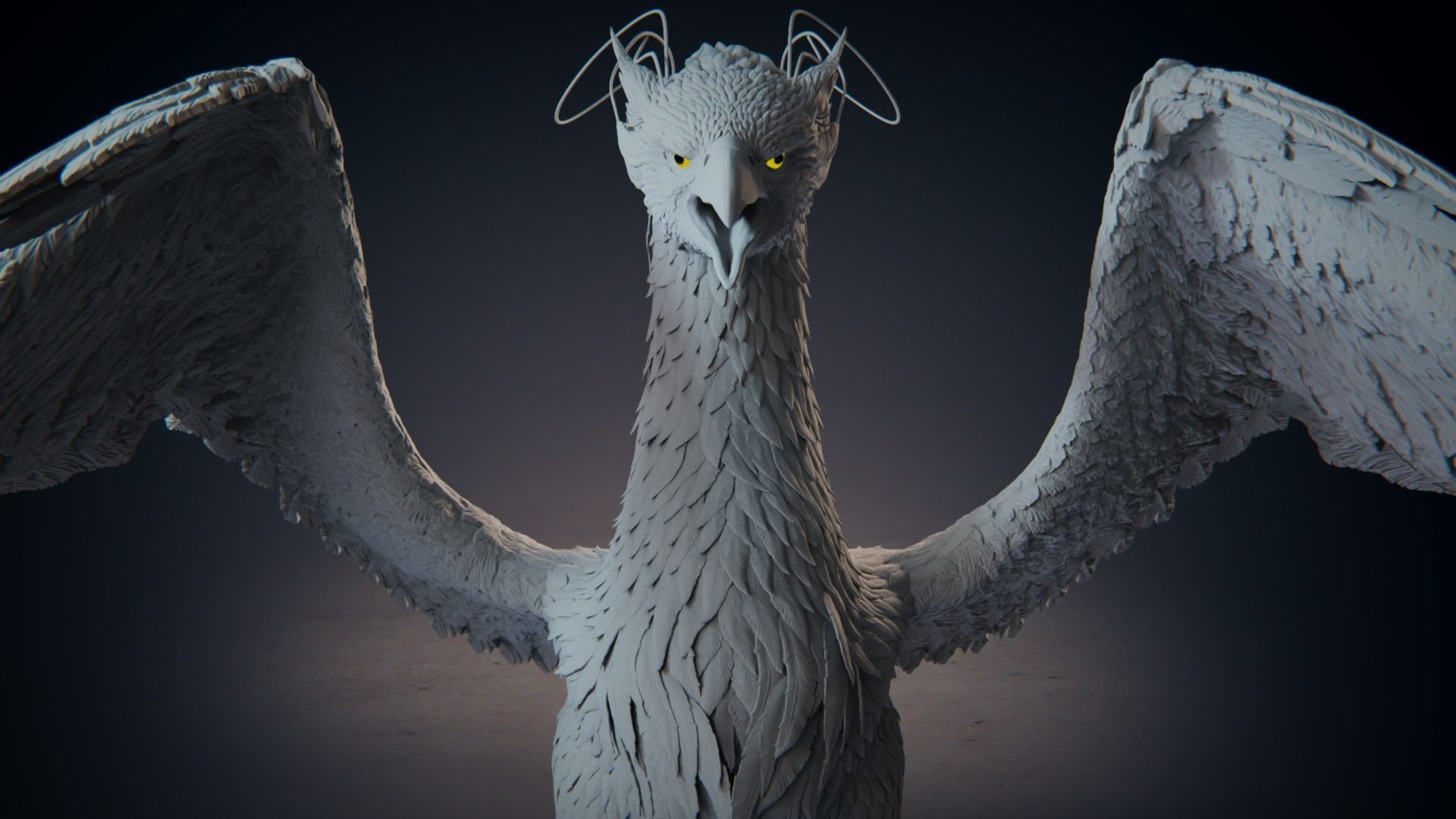 Grifon dragon with wings 3D model_4