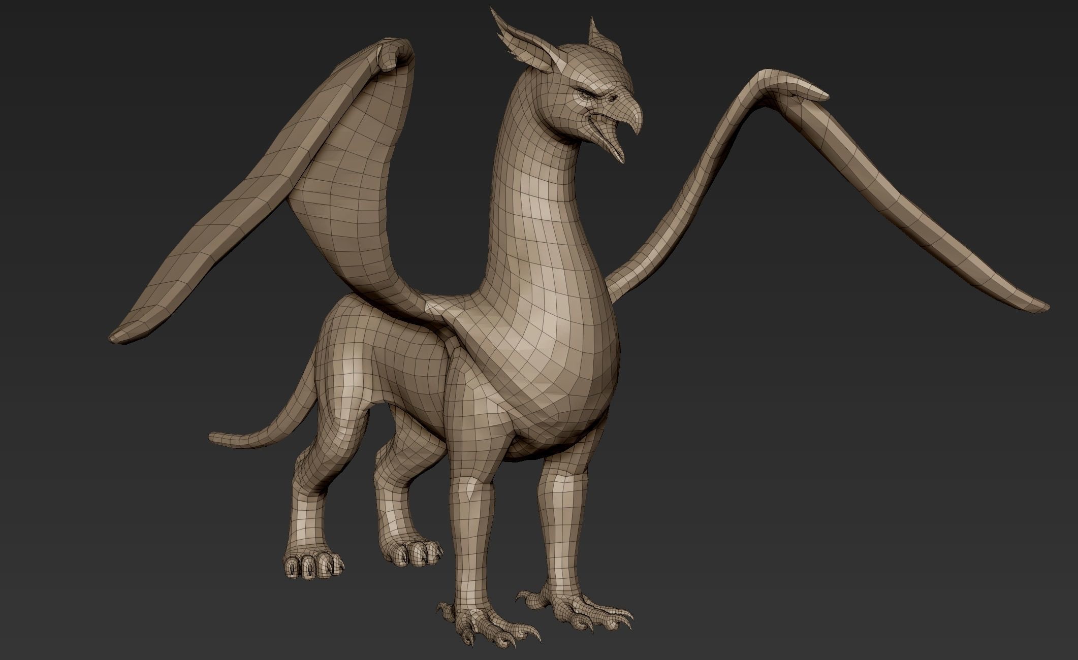 Grifon dragon with wings 3D model_15
