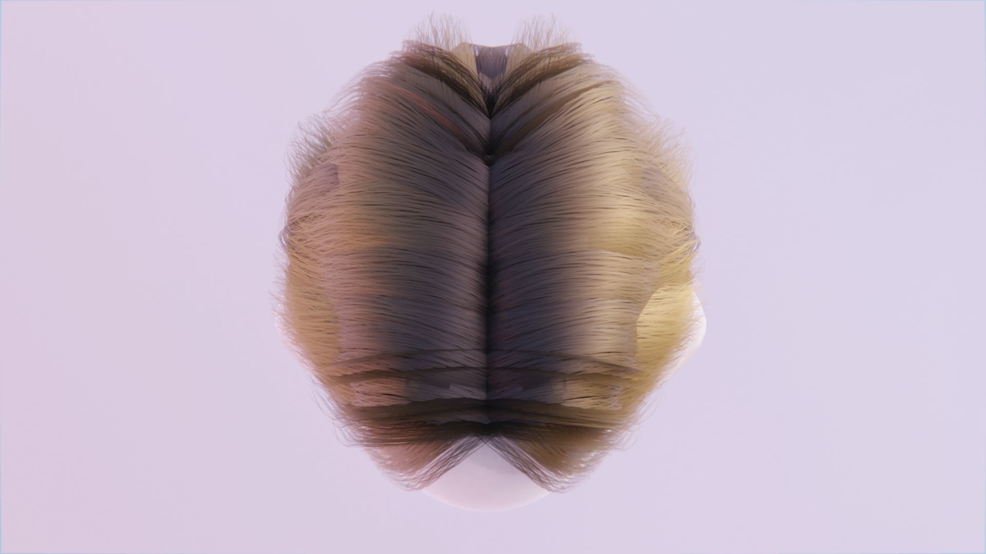 Medium Length Dirty Blonde Hair Low-poly 3D model_4