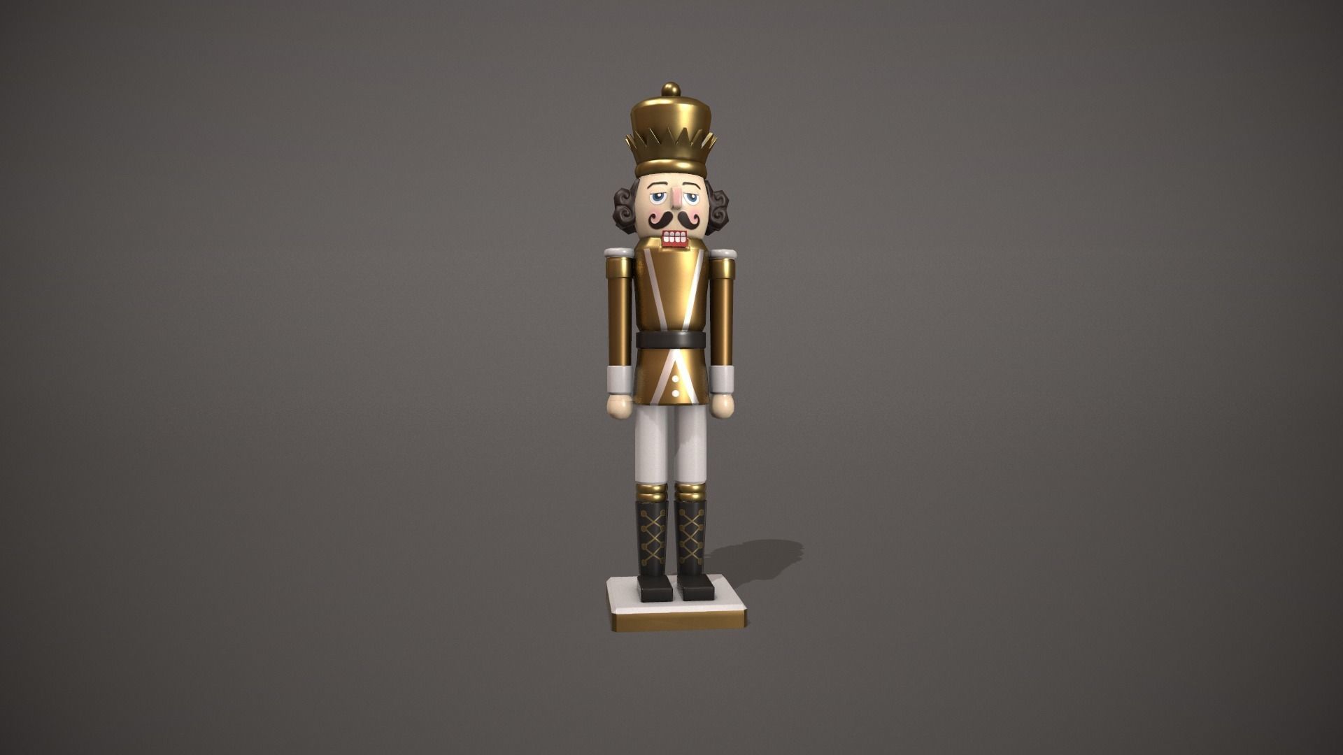 Gold Nut Cracker Low-poly 3D model_12