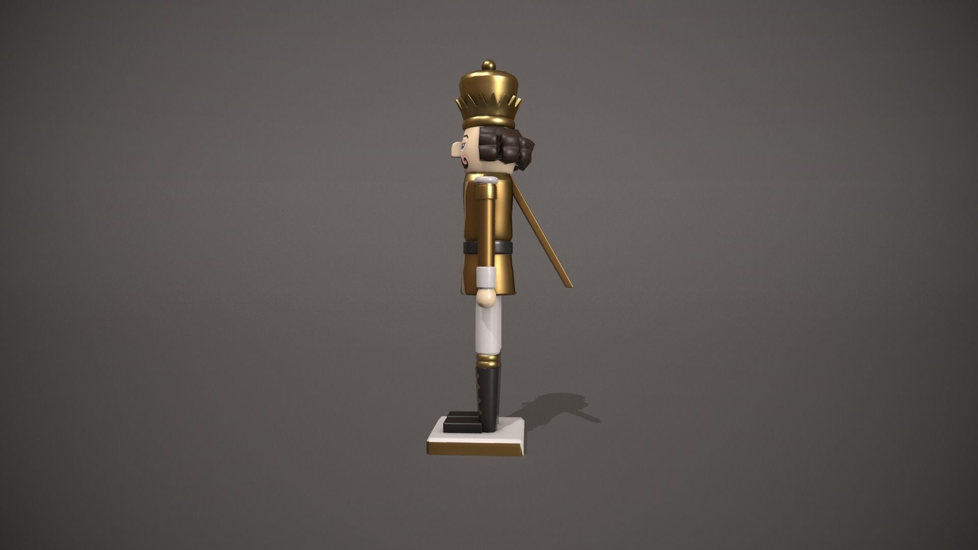 Gold Nut Cracker Low-poly 3D model_9